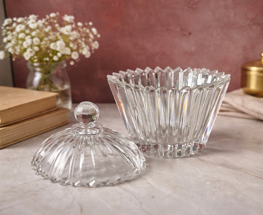 Mikasa Crystal Diamond Fire Sugar Bowl