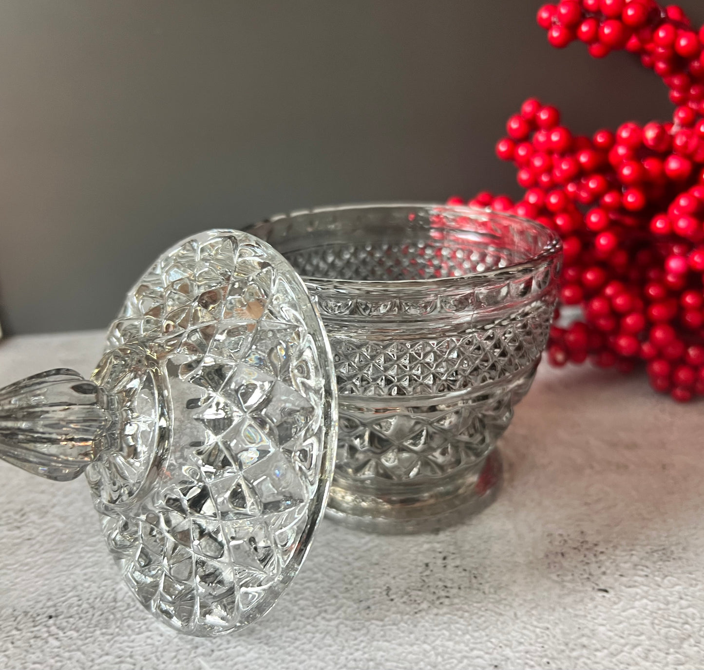 Diamond Pattern Sugar with Lid