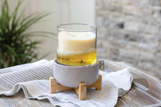 Wooden Pedestal 2-In-1 Warmer